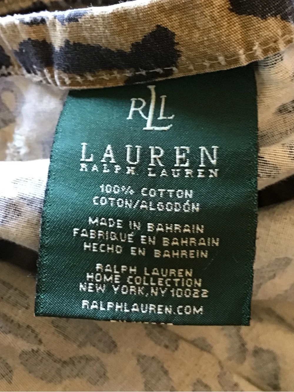 Vintage Ralph Lauren Aragon Leopard Cotton Queen Flat Sheet